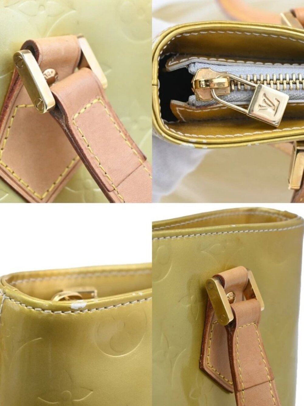 LOUIS VUITTON Houston Shoulder Bag Monogram Vernis Leather Yellow M91053 62CA852 - Picture 10 of 14